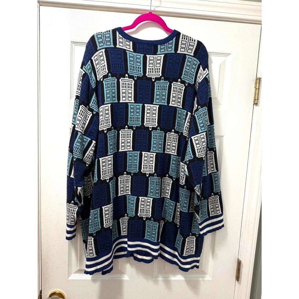 Torrid Plus Size 5 (5X) Doctor Who Tardis V Neck Button Up Cardigan Sweater Top - Picture 5 of 5